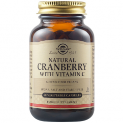 Solgar Natural Cranberry With Vitamin C, Συμπλήρωμα με Κράνμπερι & Βιταμίνη C, 60 Φυτικές Κάψουλες - Solgar