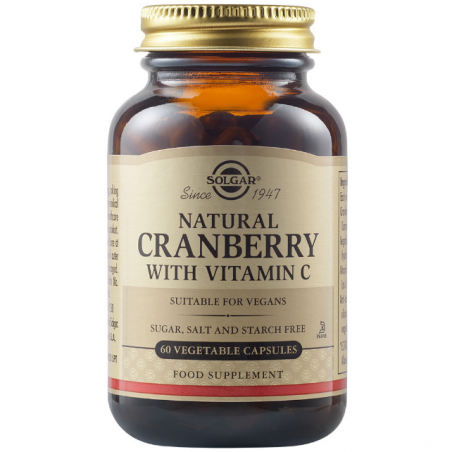 Solgar Natural Cranberry With Vitamin C, Συμπλήρωμα με Κράνμπερι & Βιταμίνη C, 60 Φυτικές Κάψουλες