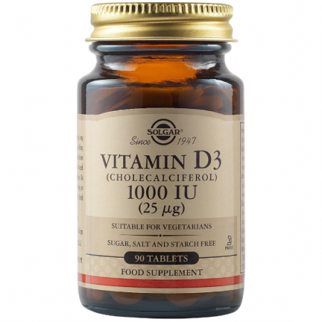 Solgar Vitamin D3 (Cholecalciferol) 1000 IU 90tabs