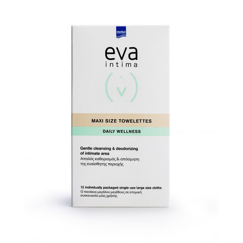 Intermed Eva Intima Maxi Size Towelettes (12τμχ) - Πανάκια Καθαρισμού της Ευαίσθητης Περιοχής
