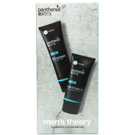 Panthenol Extra Set Men's Theory with 3in1 Face, Body & Hair Cleanser 200ml & Hair Styling Gel 150ml