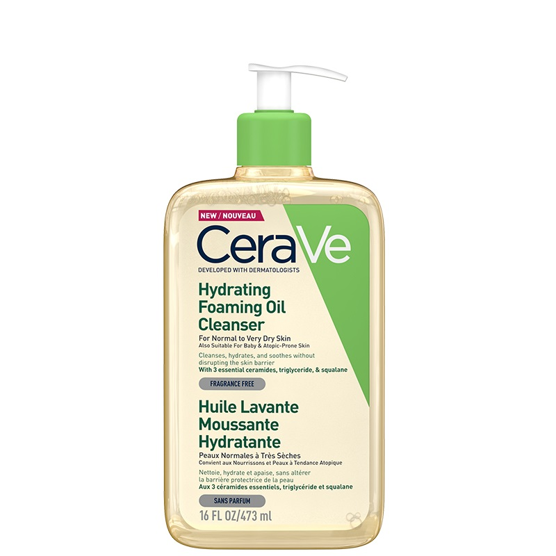 CeraVe Hydrating Foaming Oil Cleanser 473ml - Λάδι Καθαρισμού Για Κανονικό Έως Πολύ Ξηρό Δέρμα