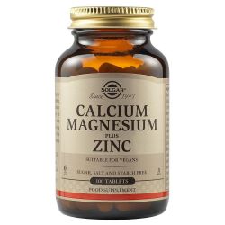 Solgar Calcium Magnesium Plus Zinc Ασβέστιο, Μαγνήσιο & Ψευδάργυρος, 100 ταμπλέτες - Solgar