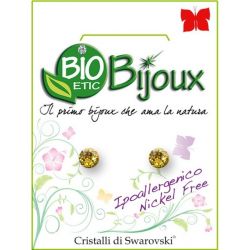 Farma Bijoux Υποαλλεργικά Σκουλαρίκια Xirius 4.1mm Κρύσταλλο Κίτρινο Τοπάζι 1ζεύγος - Farma Bijoux