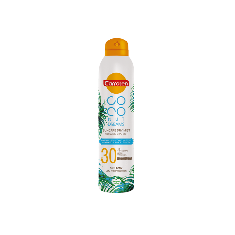 Carroten Coconut Dreams Dry Mist, Αντηλιακό Ξηρό Mist για Άμεση Αίσθηση Δροσιάς & Άρωμα Καρύδας SPF30+, 200ml