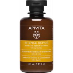 Apivita Intense Repair Nourish & Repair Shampoo Σαμπουάν Θρέψης & Επανόρθωσης Ελιά και Μέλι 250ml - Apivita