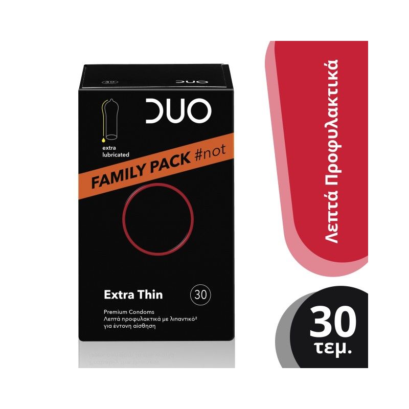 DUO Extra Thin Family Pack Προφυλακτικά Πολύ Λεπτά, 30 τμχ