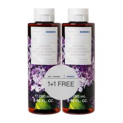 KORRES Αφρόλουτρο Πασχαλιά Body Cleanser Lilac 2x250ml (1+1 ΔΩΡΟ) Πακέτο Προσφοράς