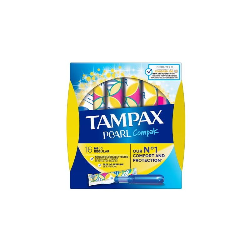 Tampax Compak Pearl Regular για Κανονική Ροή 16τμχ