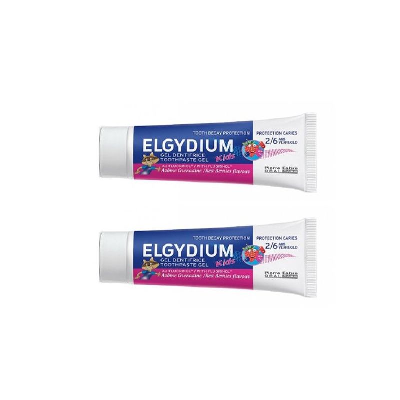 Elgydium Οδοντόκρεμα Elgydium Kids 100ml με Γεύση Red Berries για 2+ Ετών 1000 ppm 2τμχ