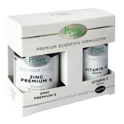 Power Health Set Platinum Range Zinc Premium 5 30caps + Δώρο Platinum Range Vitamin C 1000mg 20tabs - Power Health