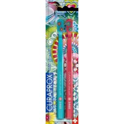 Curaprox Οδοντόβουρτσες CS 5460 Duo Ultra Soft Summer Edition Μπλε/Κόκκινο 2τμχ