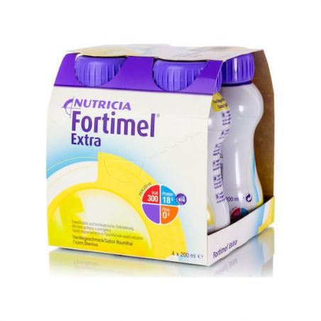 Nutricia Fortimel Extra 4x200ml - Συμπλήρωμα Διατροφής Πλούσιο Σε Πρωτεΐνες Με Γεύση Βανίλια