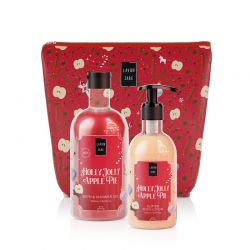 Lavish Care Holly Jolly Apple Pie bag set Bath & Shower Gel 500mL + Glitter Body Lotion 300mL - Lavish Care