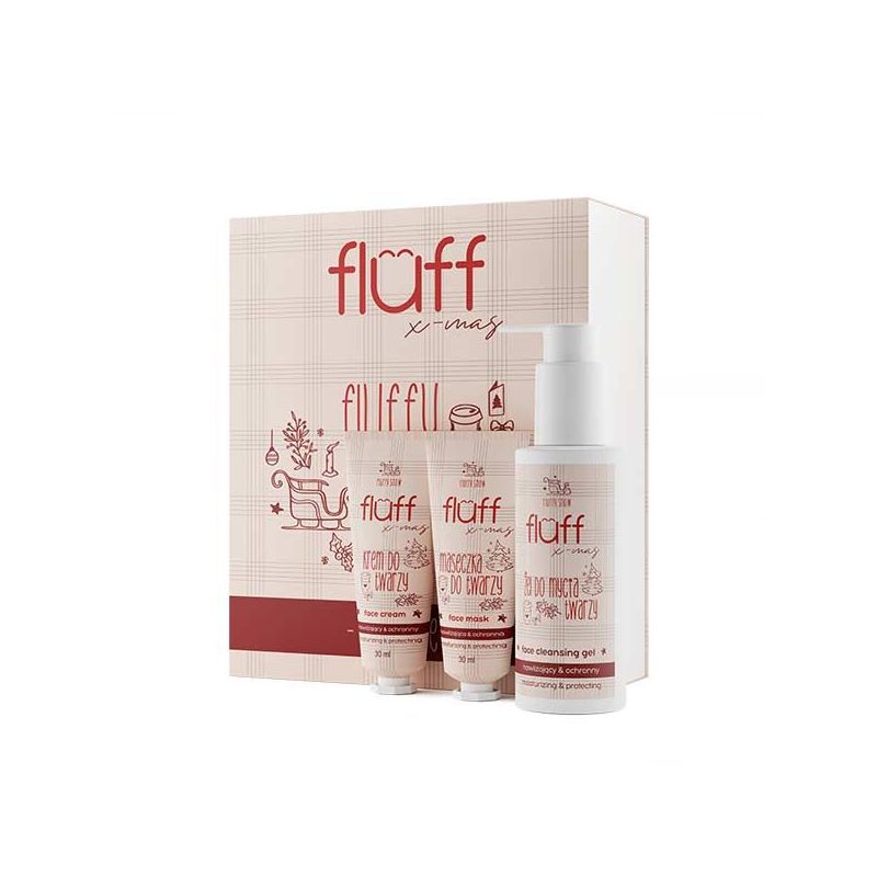 Fluff Face Care Set Fluffy Snow Limited Edition 1 Cleansing Gel 100ml , 1 Face Cream 30ml & 1 Face mask 30ml