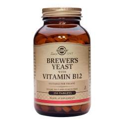 Solgar Brewer s Yeast with Vitamin B-12, Συμπλήρωμα με Μαγιά Μπύρας & Βιταμίνη Β12, 250 Ταμπλέτες - Solgar