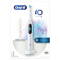 Oral-B iO Series 8 Ηλεκτρική Οδοντόβουρτσα Λευκή με Χρονομετρητή, Αισθητήρα Πίεσης και Θήκη Ταξιδίου - Oral-B