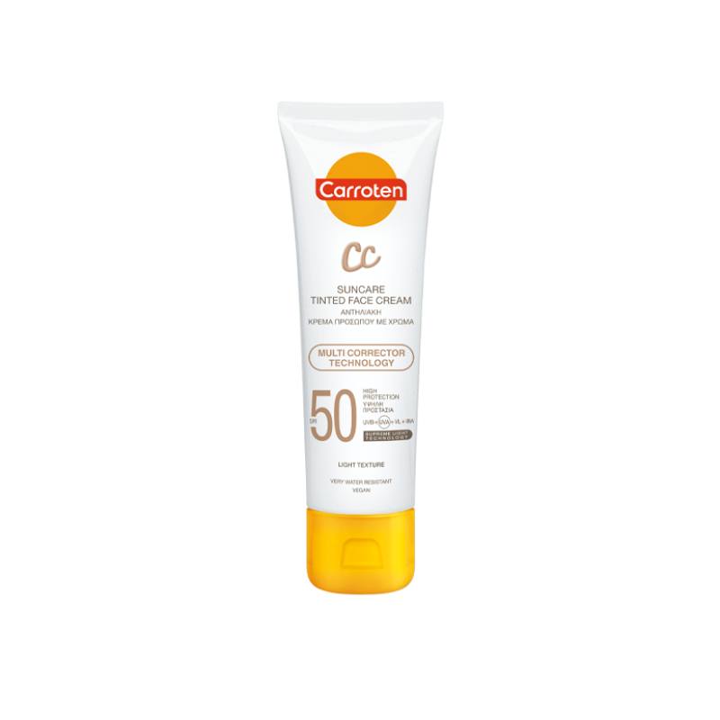 Carroten CC Tinted Face Cream Skin Suncare SPF50 Αντιηλιακή Κρέμα Προσώπου με Χρώμα, 50ml