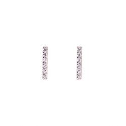 Dalee Earrings Rodium Crystals Bar Σκουλαρίκια Ασήμι 925, 1τμχ - Medisei