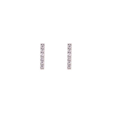 Dalee Earrings Rodium Crystals Bar Σκουλαρίκια Ασήμι 925, 1τμχ