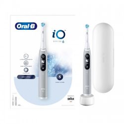 Oral-B iO Series 6 Gray Opal Ηλεκτρική Οδοντόβουρτσα με Χρονομετρητή, Αισθητήρα Πίεσης και Θήκη Ταξιδίου, 1τμχ
