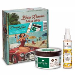 Messinian Spa Vintage Box Coconut Love κουτί με Coconut, Heliotrope & Vanilla Mist 100ml - Body Yogurt 250ml