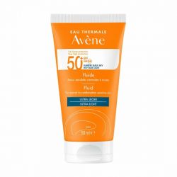 Avene Fluide Solaire Spf50+, Αντηλιακή Κρέμα Προσώπου Λαιμού για Κανονικό/Μικτό Ευαίσθητο Δέρμα, 50ml - Avene