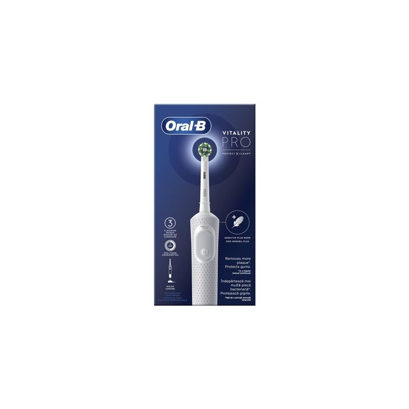 Oral-B Vitality Pro White Ηλεκτρική Οδοντόβουρτσα Λευκό Χρώμα 1 τεμάχιο