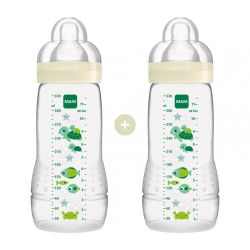 Mam Σετ 2 Μπιμπερό 330ml Easy Active Baby Bottle 4m+ Πράσινο 365S