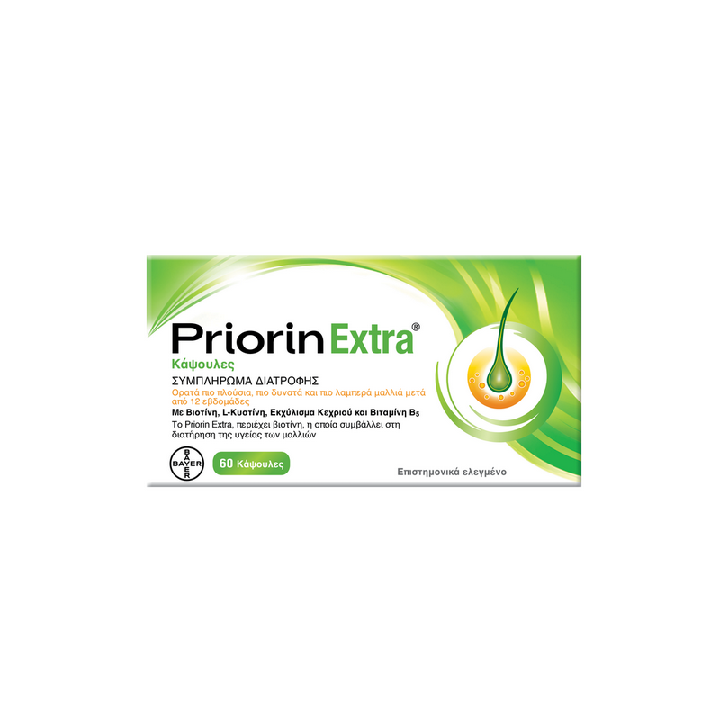 Bayer Priorin Extra 60 Κάψουλες - Συμπλήρωμα Διατροφής Κατά Της Τριχόπτωσης
