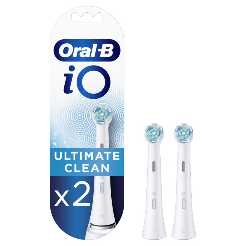 Oral-B iO Ultimate Clean Brush Heads Ανταλλακτικές Κεφαλές Βουρτσίσματος για Επαγγελματικό Καθαρισμό 2 Τεμάχια