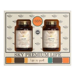 Sky Premium Life Biotin 1000μg, 60caps & Hair Advanced Formulation, 60caps - Sky Premium Life