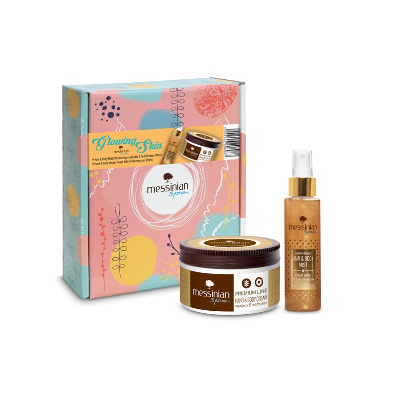 Messinian Spa Beauty Box - Glowing Skin Hand And Body Cream 250ml + Hair and Body Mist 100ml