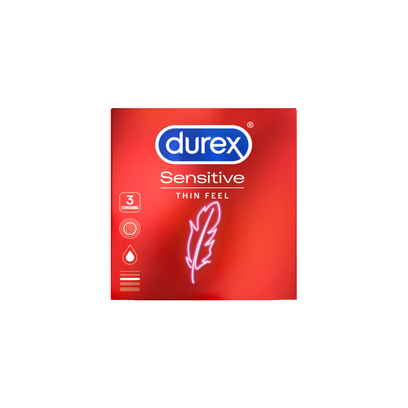 Durex Sensitive Πολύ Λεπτά Προφυλακτικά Για Καλύτερη Αίσθηση 3τμχ