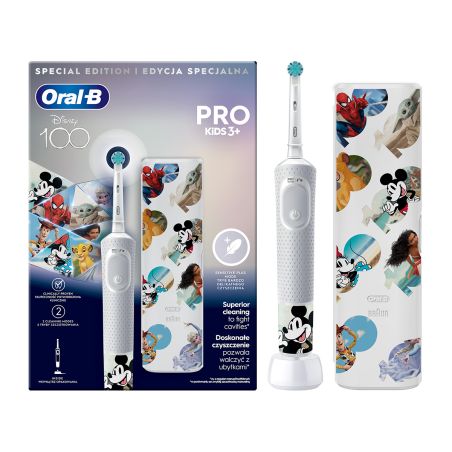 Oral-B Vitality Pro Kids Disney 100 χρόνια Συλλεκτική Παιδική Ηλεκτρική Οδοντόβουρτσα + Θήκη 1 τμχ