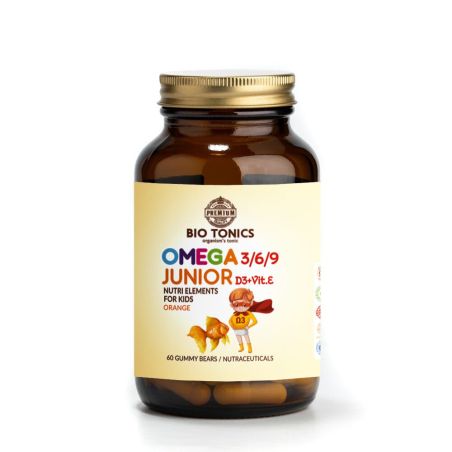 Bio Tonics Omega Junior 3/6/9 Κατάλληλο για Παιδιά 60 ζελεδάκια Πορτοκάλι