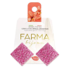 Farma Bijoux Υποαλλεργικά Σκουλαρίκια Χωρίς Νικέλιο Καρφωτά Ροζ Τετράγωνα Κουμπιά 20mm 1 ζευγάρι