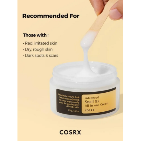 Cosrx Advanced Snail 92 All in one cream – Επανορθωτική και ενυδατική κρέμα με σαλιγκάρι 100g