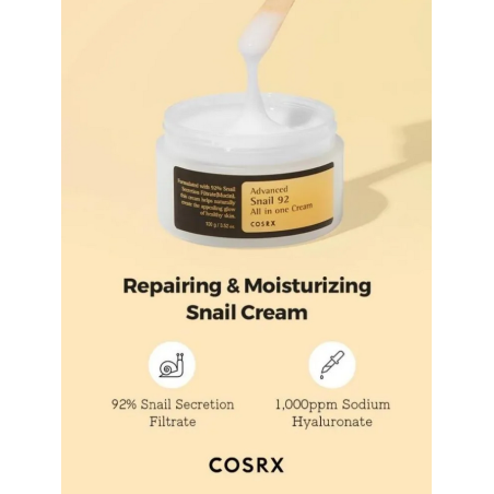 Cosrx Advanced Snail 92 All in one cream – Επανορθωτική και ενυδατική κρέμα με σαλιγκάρι 100g