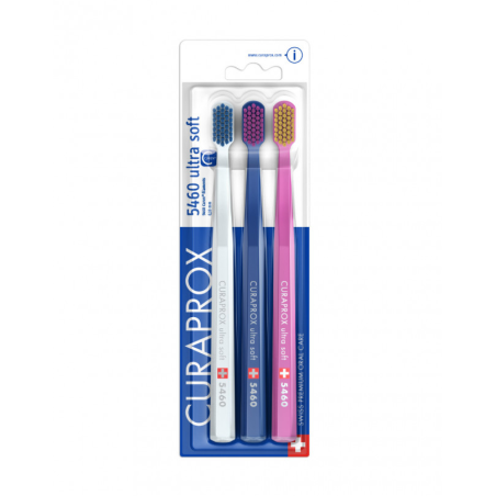 Curaprox Οδοντόβουρτσα CS 5460 Family Pack 2+1 (λευκή, ανοιχτή μπλε, ροζ) 3 τεμάχια