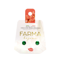 Farma Bijoux Υποαλλεργικά Σκουλαρίκια Κρύσταλλα Σμαραγδί 5,3mm 1 ζευγάρι