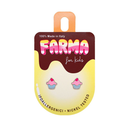 Farma Bijoux Kids Παιδικά Σκουλαρίκια Cupcakes 7mm 1 ζευγάρι