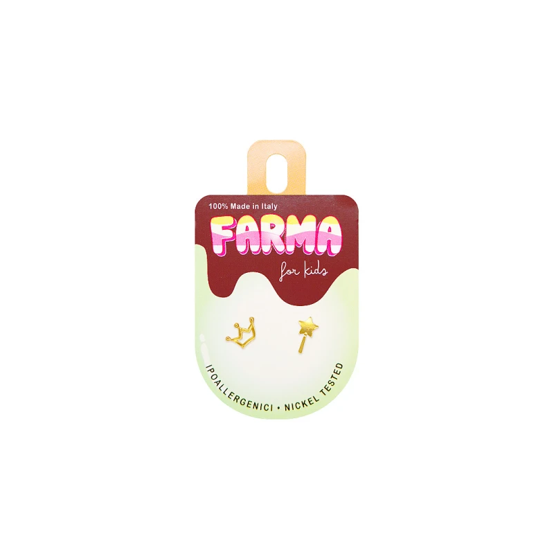 Farma Bijoux for Kids Σκουλαρίκια Ραβδάκι & Στέμμα 8mm 1 ζευγάρι