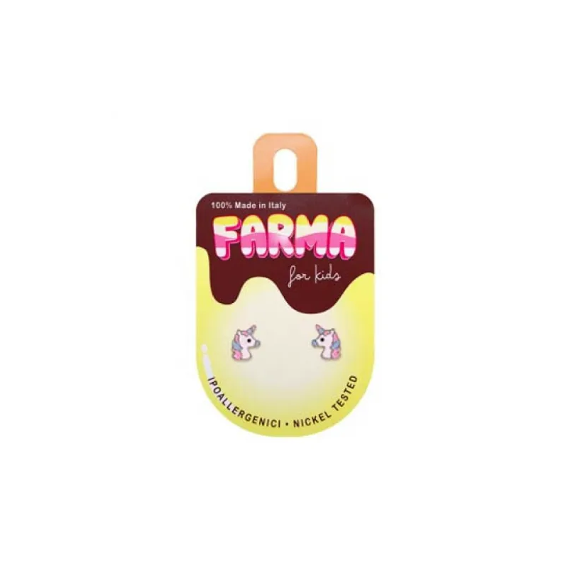 Farma Bijoux For Kids Unicorn - Παιδικά Υποαλλεργικά Σκουλαρίκια Μονόκερος 8mm 1 ζευγάρι