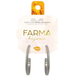 Farma Bijoux Υποαλλεργικά Σκουλαρίκια Κρίκοι Ασημί Ανάγλυφοι 40,0mm 1 ζευγάρι