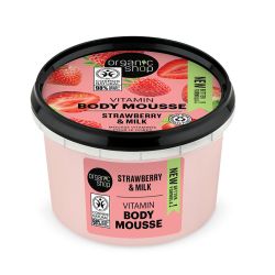 Organic shop Strawberry Yoghurt Body Mousse Βιολογική φράουλα & γάλα Body Mousse 250ml