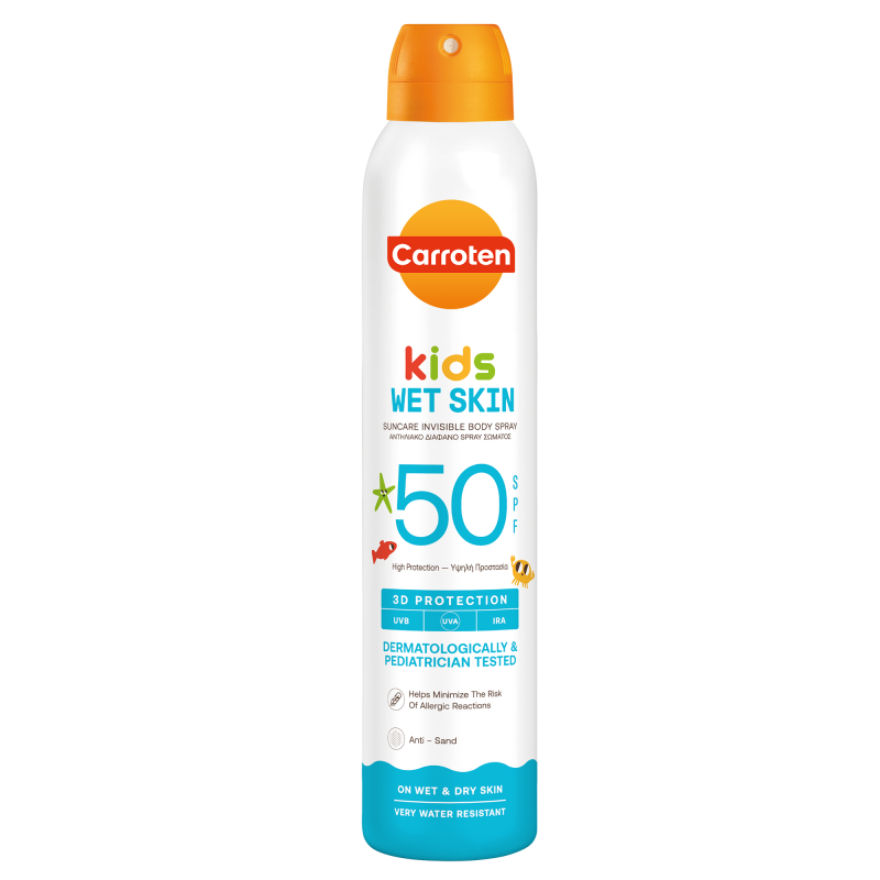 Carroten Παιδικό Αντηλιακό Διάφανο Spray Wet Skin Spf50 200ml