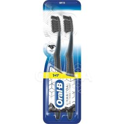 Oral-B Charcoal Whitening Therapy Soft 35 Οδοντόβουρτσα Για Λεύκανση Με Ενεργό Άνθρακα 2 τμχ