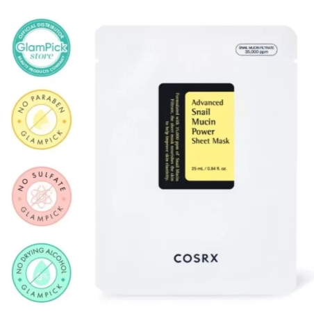 Cosrx Advanced Snail Mucin Power Sheet Mask Μάσκα με βλεννίνη σαλιγκαριού για αντιγήρανση 25ml