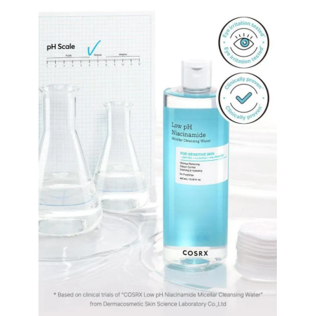 Cosrx Low pH Niacinamide Micellar Cleansing water Νερό καθαρισμού με χαμηλό pH για ευαίσθητες επιδερμίδες 400ml